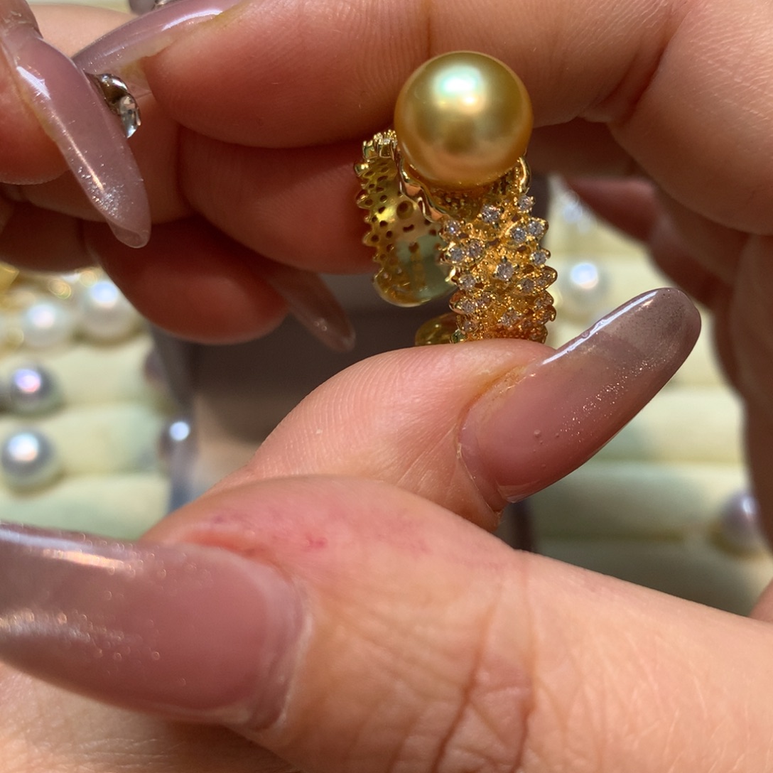 海水珍珠戒指银S925镶嵌