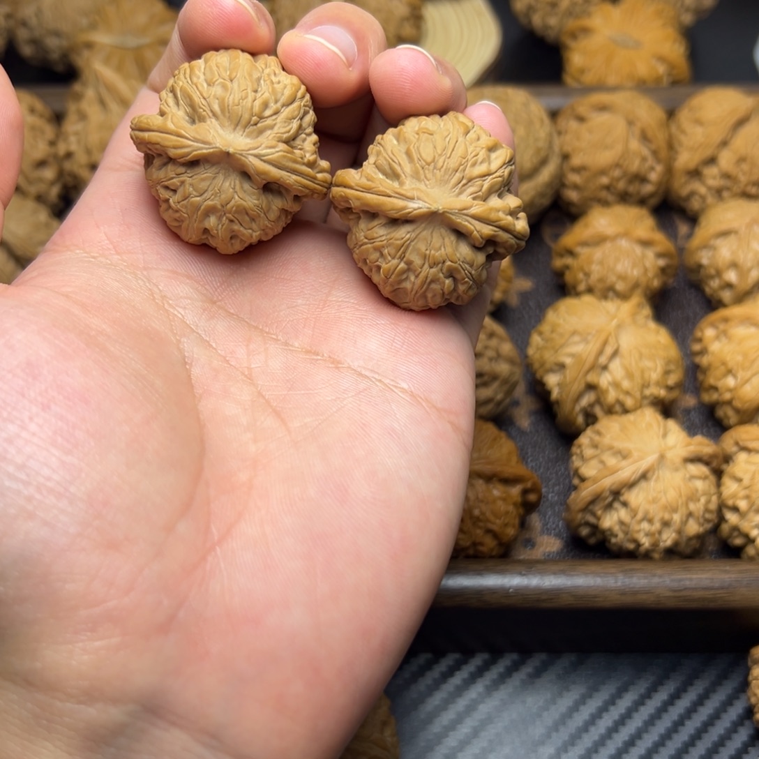 文玩核桃把件36小金鱼有点水尖