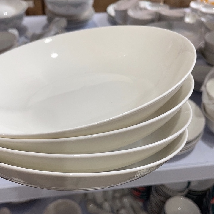 陶瓷纯白 8 寸深盘四个