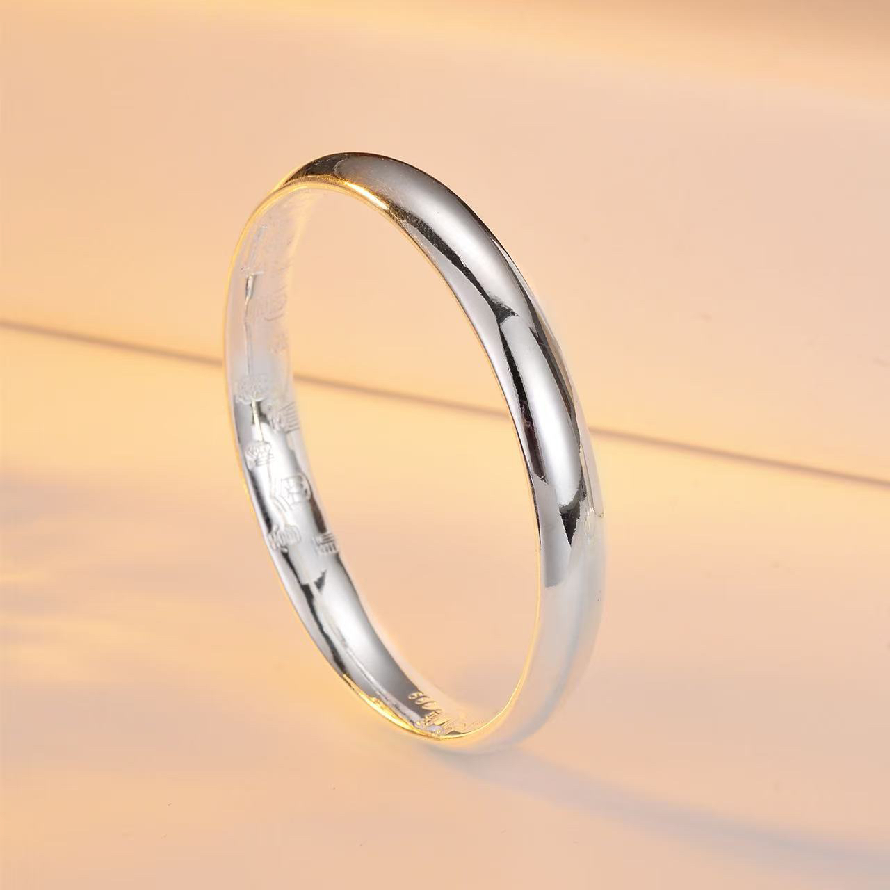 非金属珐琅手镯 999.9光面泥鳅背百福手镯