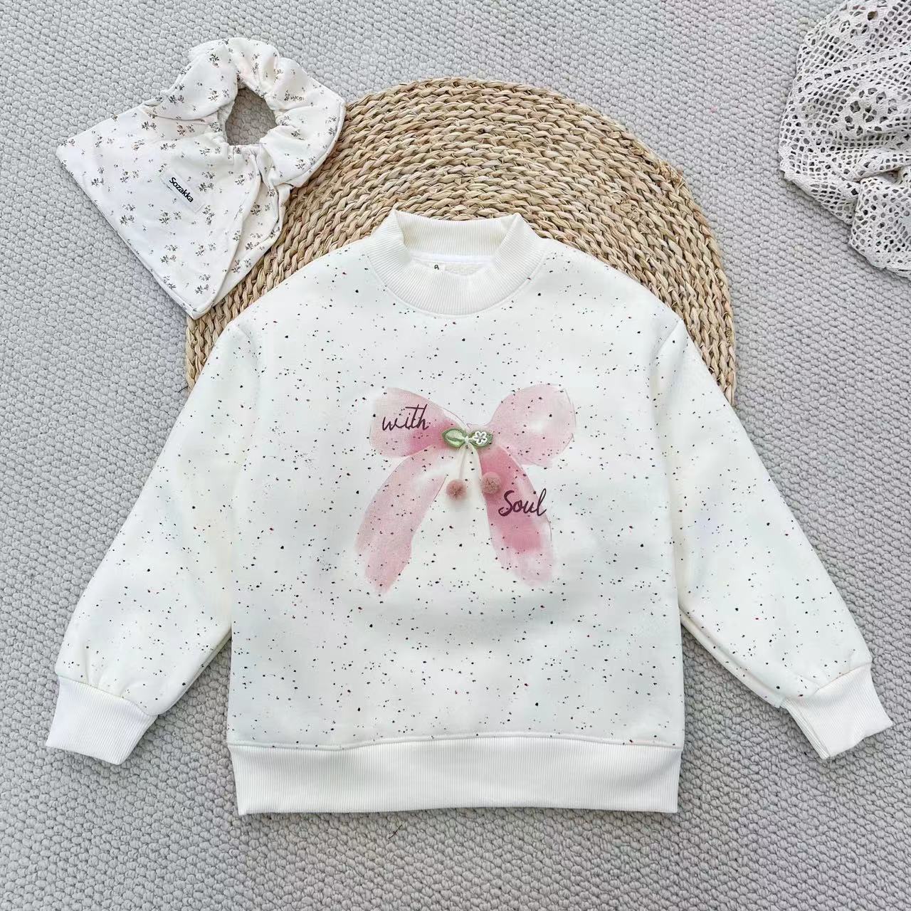 【米果妈】 儿童2025冬季新款加厚绒休闲卫衣B5178