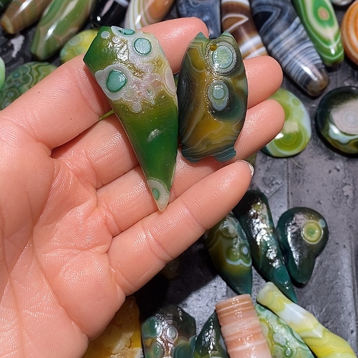 流***云玛瑙/玉髓合金颈饰