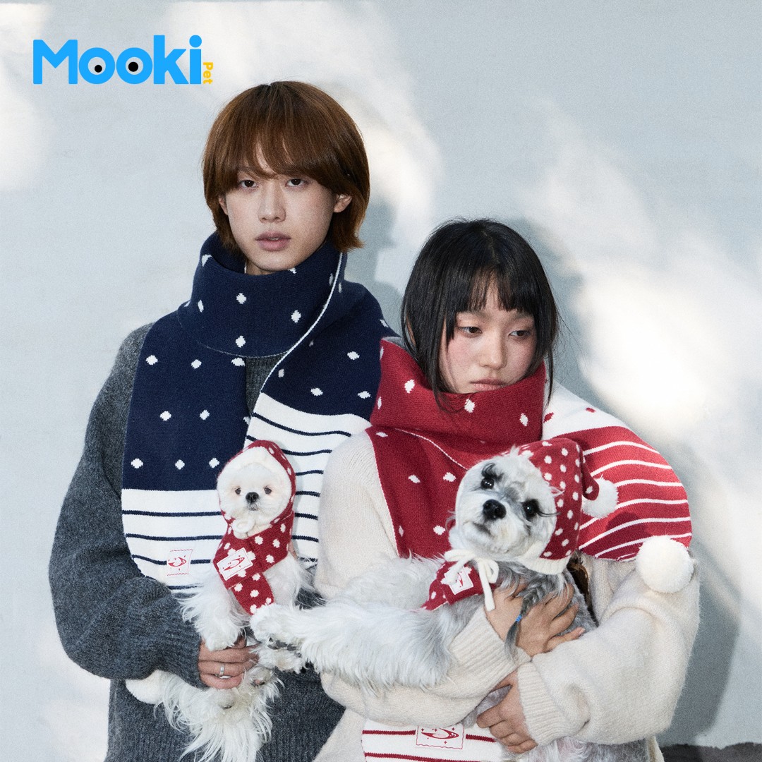 【MOOKIPETx江南先生联名】宠物狗狗新年红色围脖小型犬帽子套装