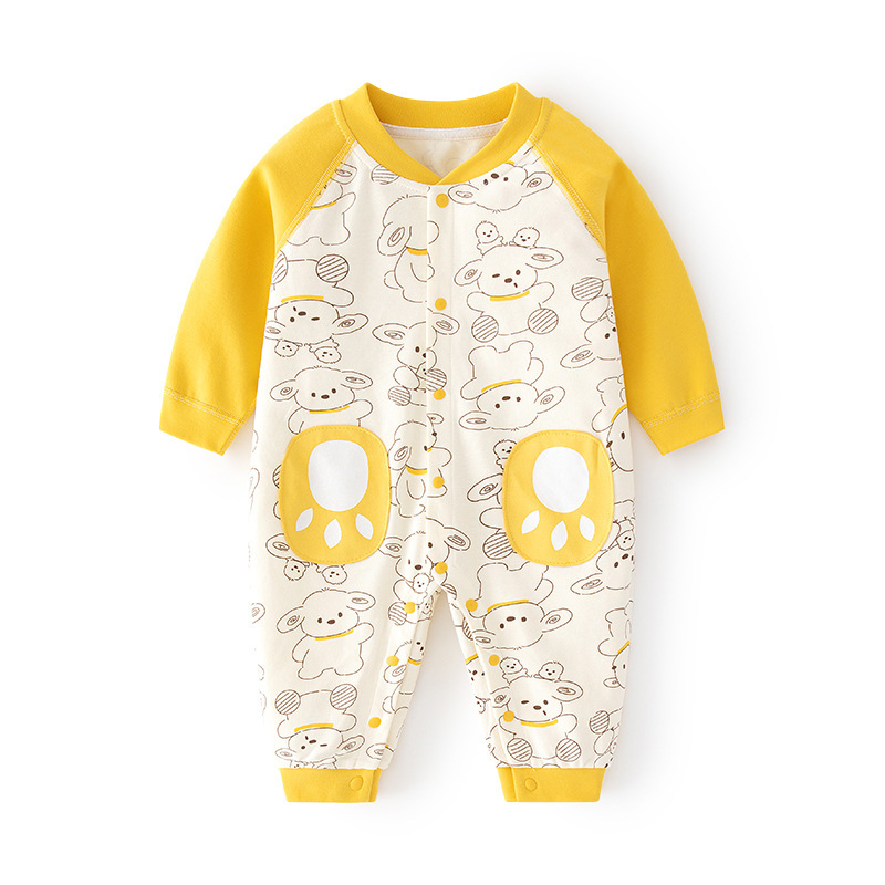 3周岁以上无骨春秋款爬服连体衣婴儿家居儿童对门哈衣宝宝婴幼印