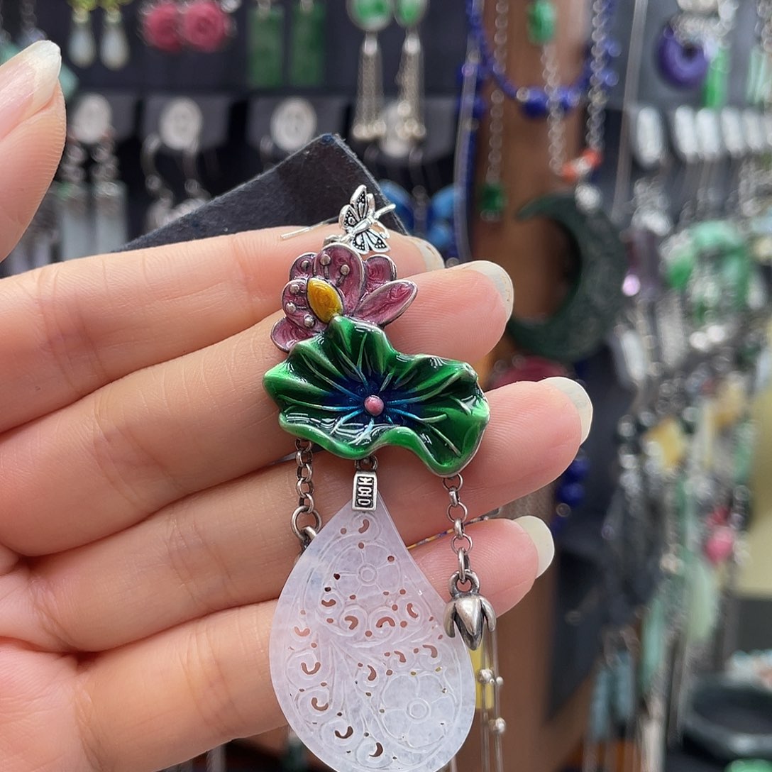 翡翠银S925镶嵌耳饰悦*儿224ghhhg