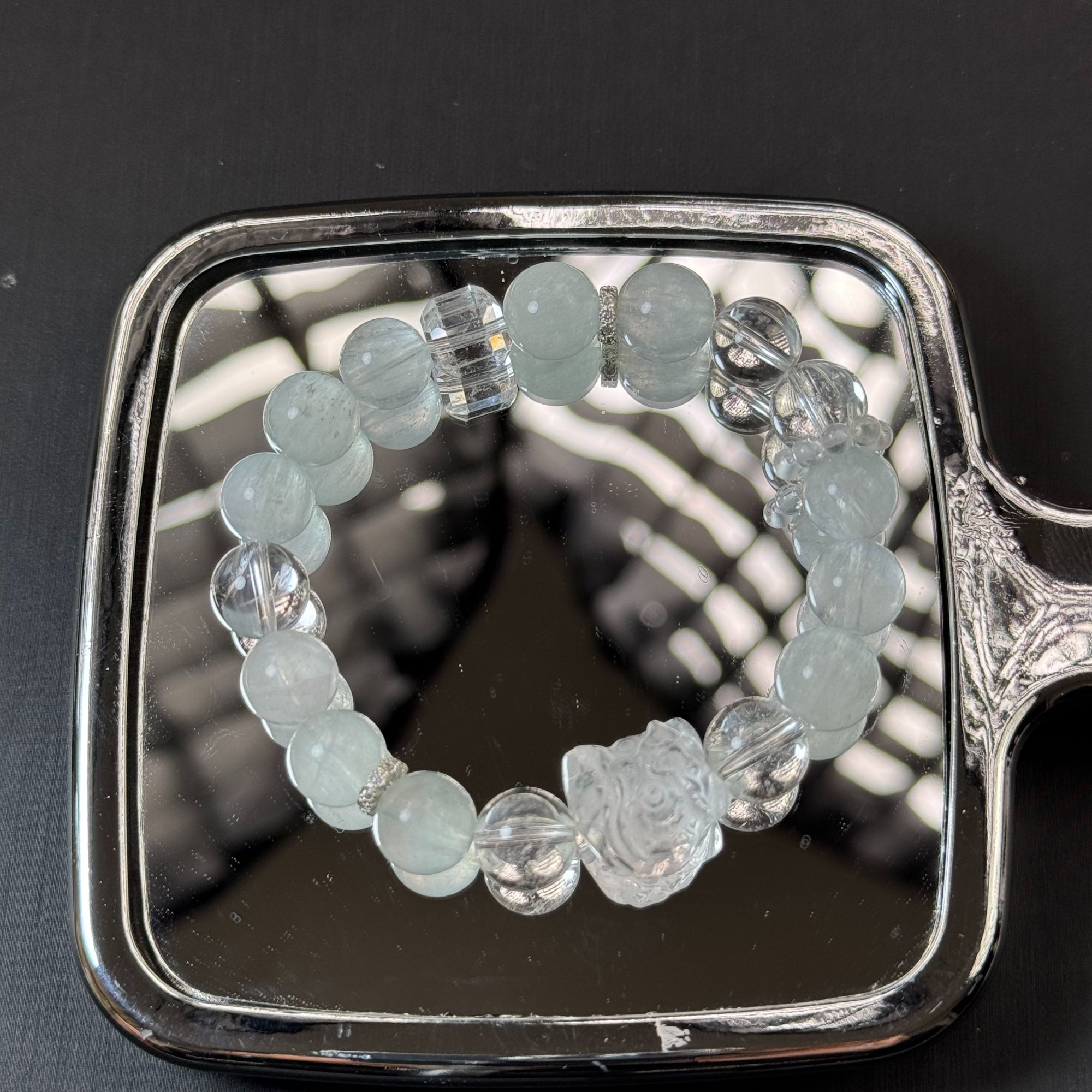 A995 白水晶多宝手链10mm+多样性发一