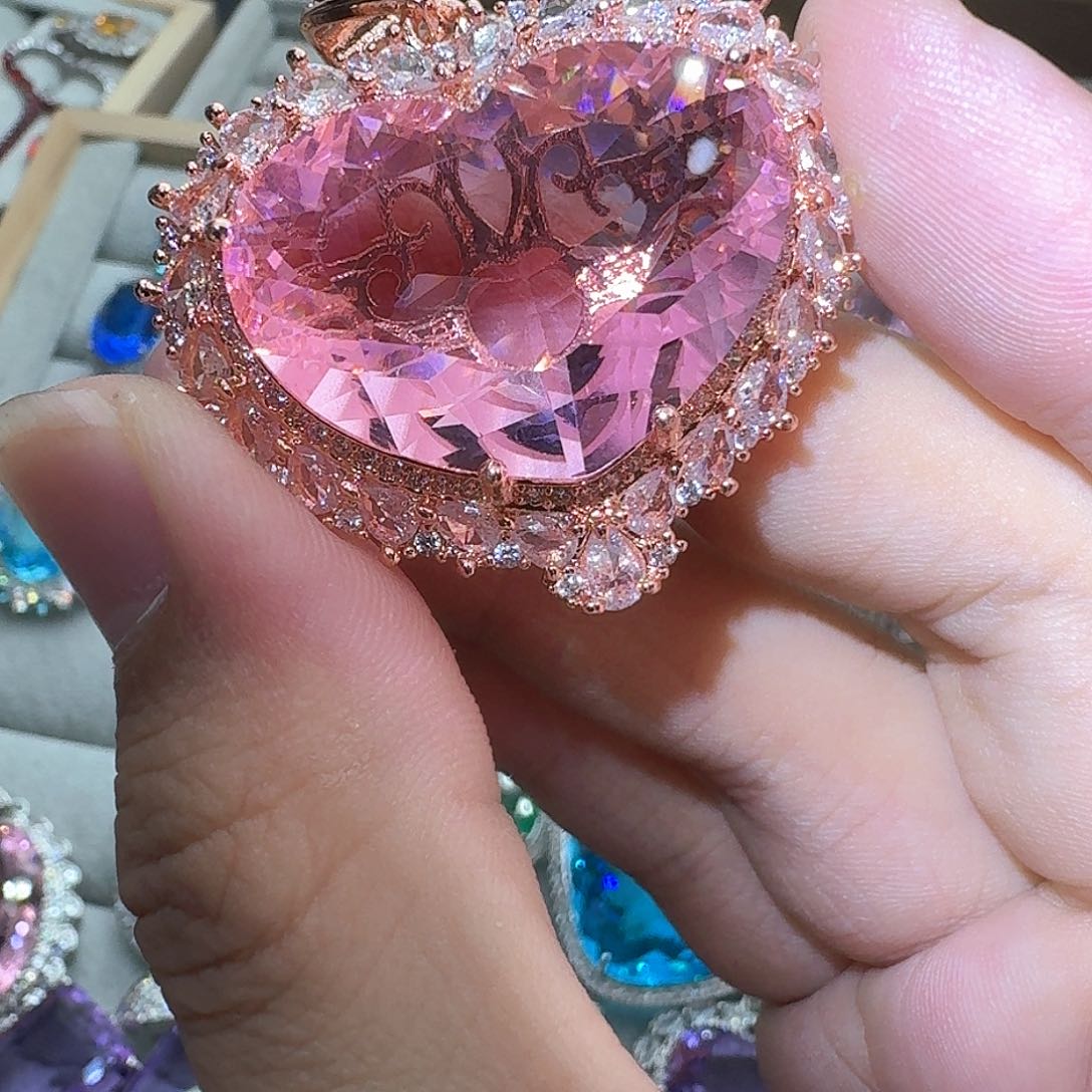 绿水晶戒指银S925镶嵌