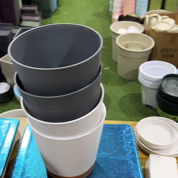 一体盆直口17.5高17.5白灰各2只共4只