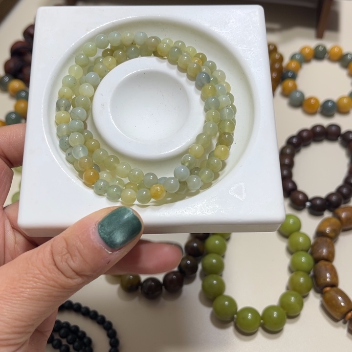 蛇纹石玉未镶嵌手链卡6