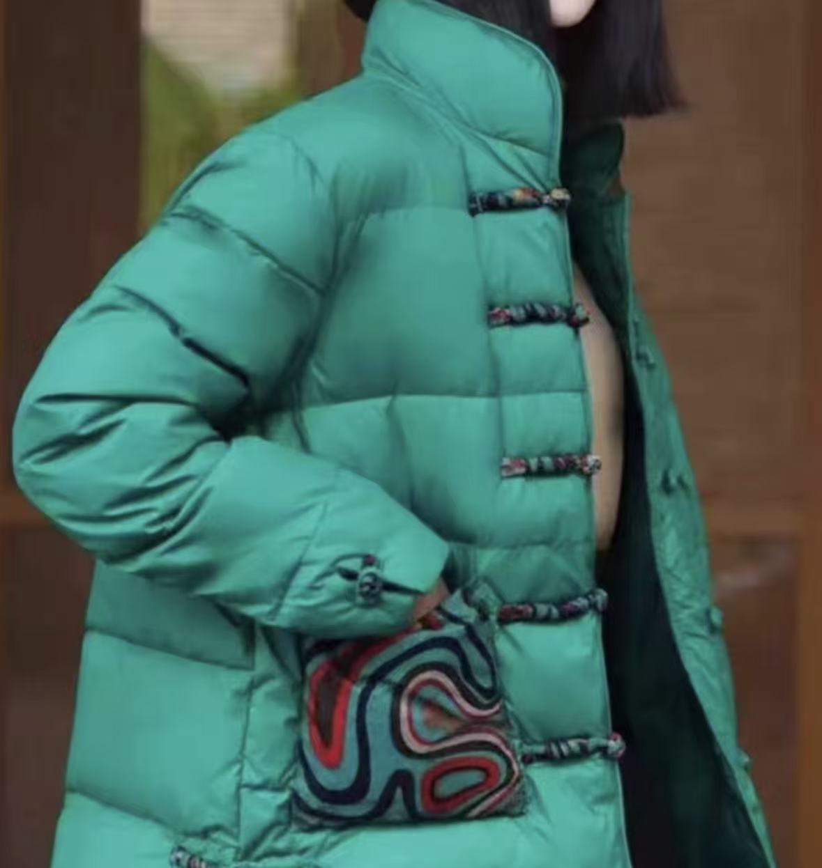 中老年妈妈装短款立领加厚小棉服015