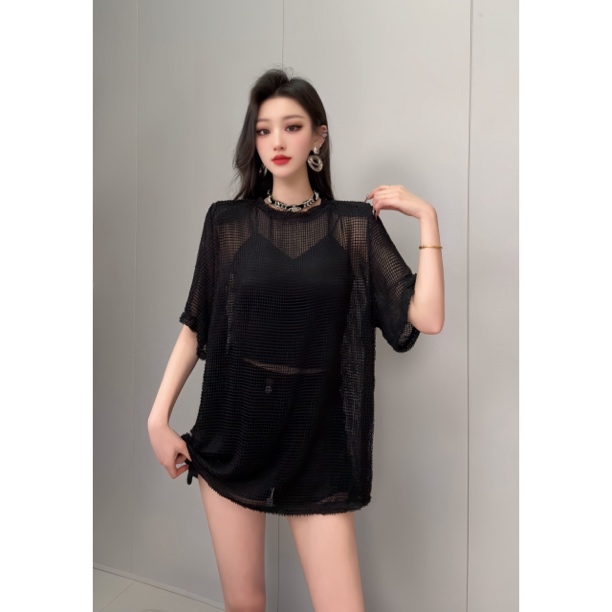 常规常规款防晒遮肉连体重工套装短袖镂空日常T恤