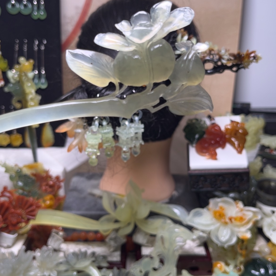 【闪购商品】合金蛇纹石玉发饰
