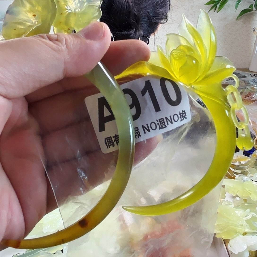 蛇纹石玉发饰合金悠*呀