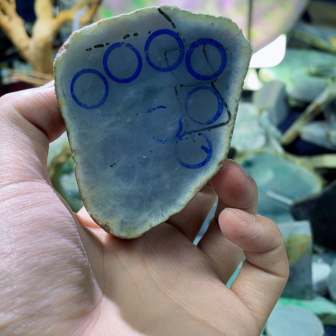 圆***夜翡翠挂件未镶嵌A795缅甸天然翡翠