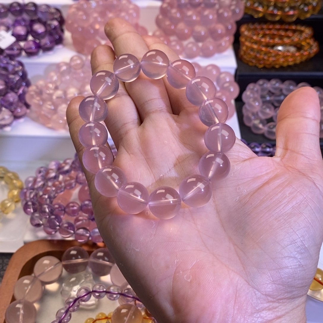 水晶手链未镶嵌老矿马粉