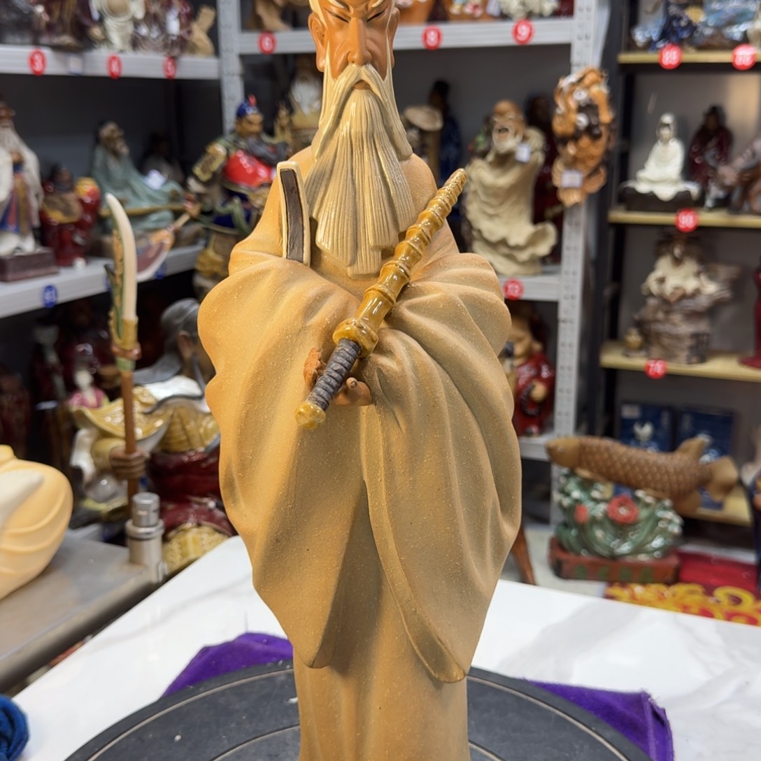 乐***李石湾窑陶瓷摆件姜子牙