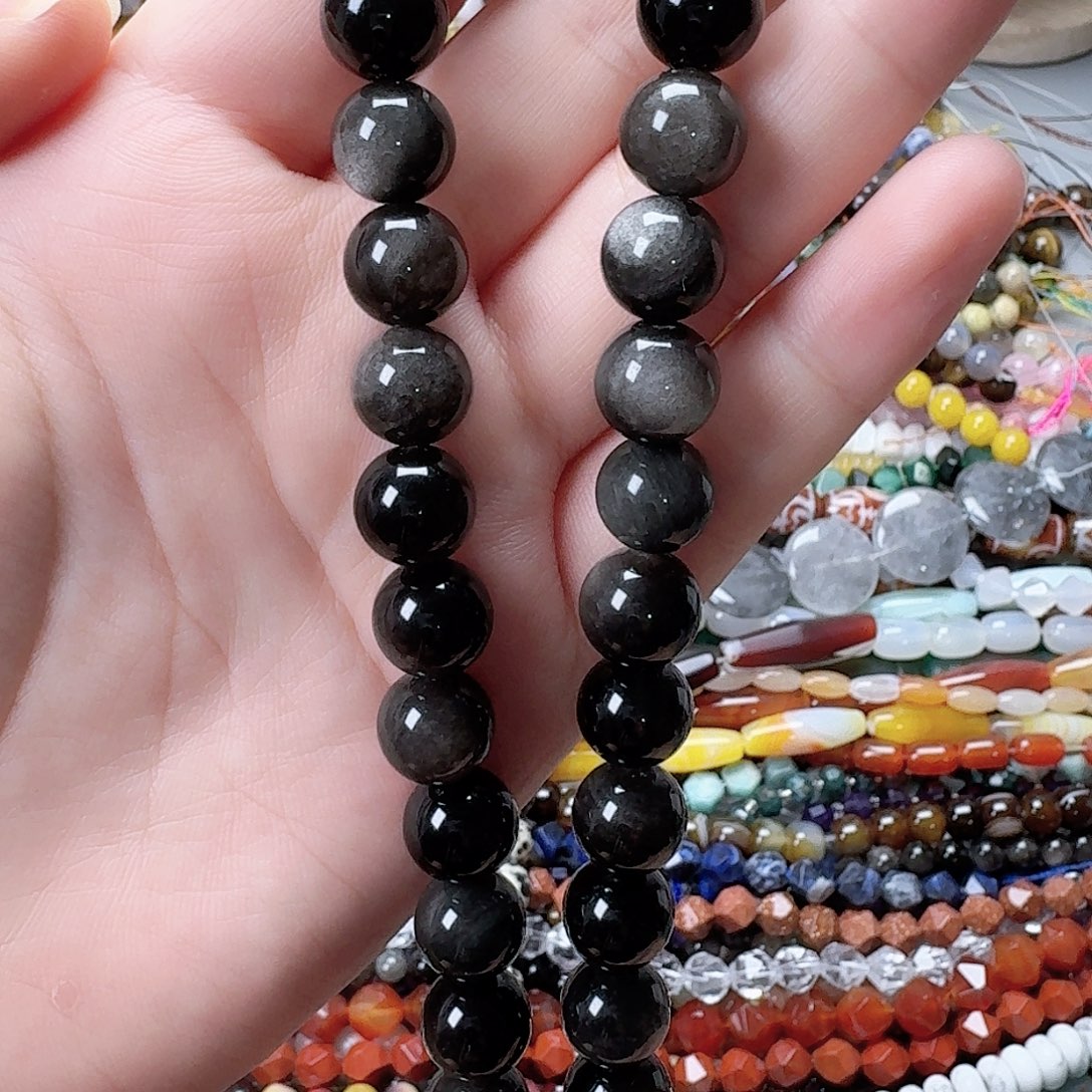 未镶嵌玛瑙/玉髓珠宝半成品卡10银耀石一条