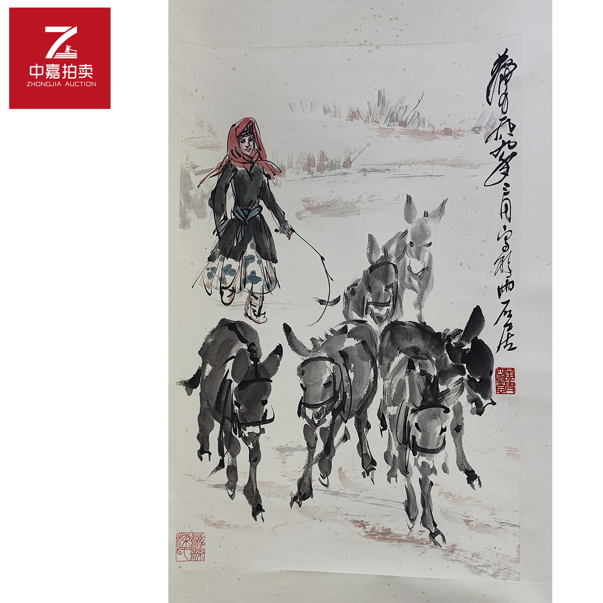 2-2-3 0001HZ绘画立轴驴68x44