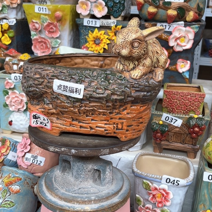 紫砂花盆粗陶材质多肉花盆