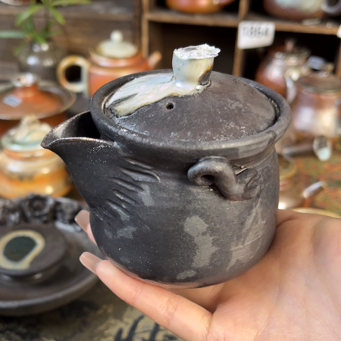杯?**墨柴烧茶器铁胎宝瓶微瑕