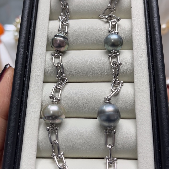 海水珍珠项链银S925镶嵌