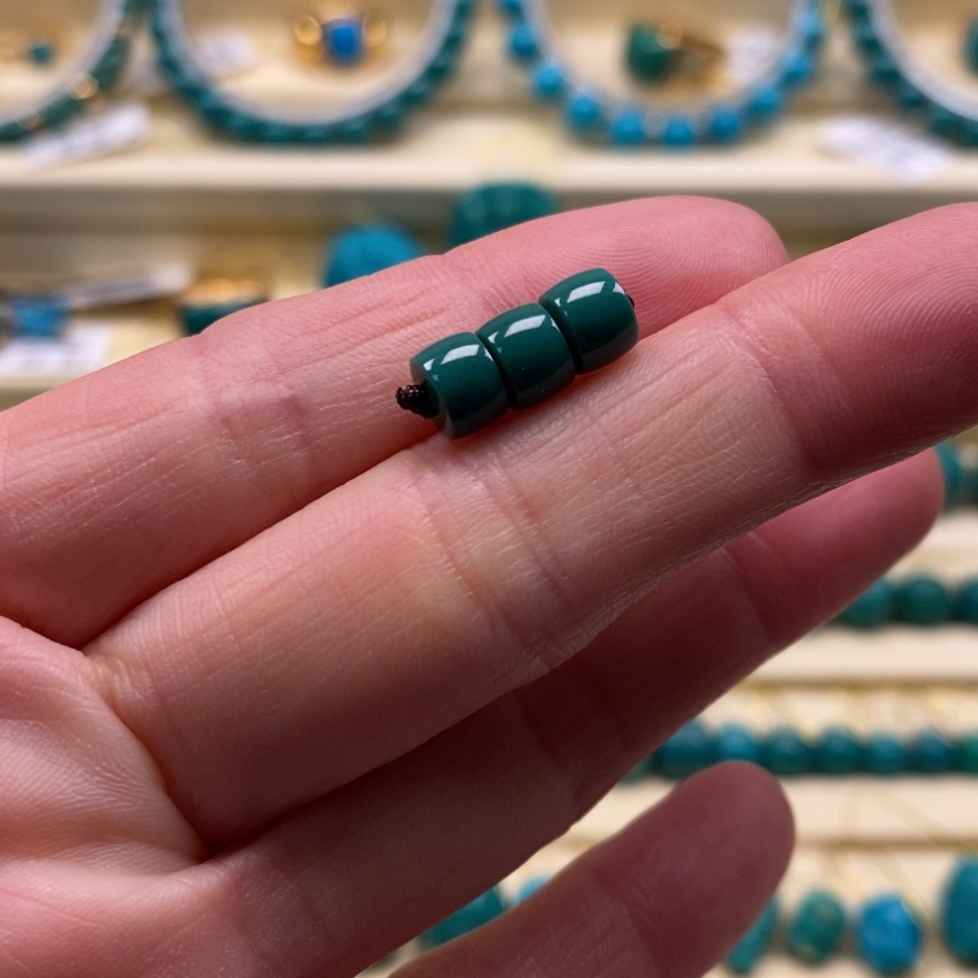 绿松石珠宝奇石未镶嵌直径6.1直切