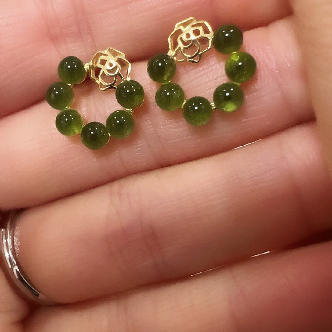 银S925镶嵌耳饰橄榄石