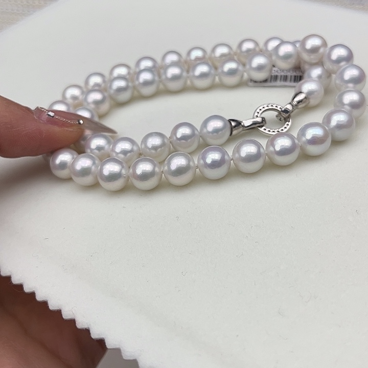 淡水珍珠颈饰银S925镶嵌➕9-9.5高品极光炫彩