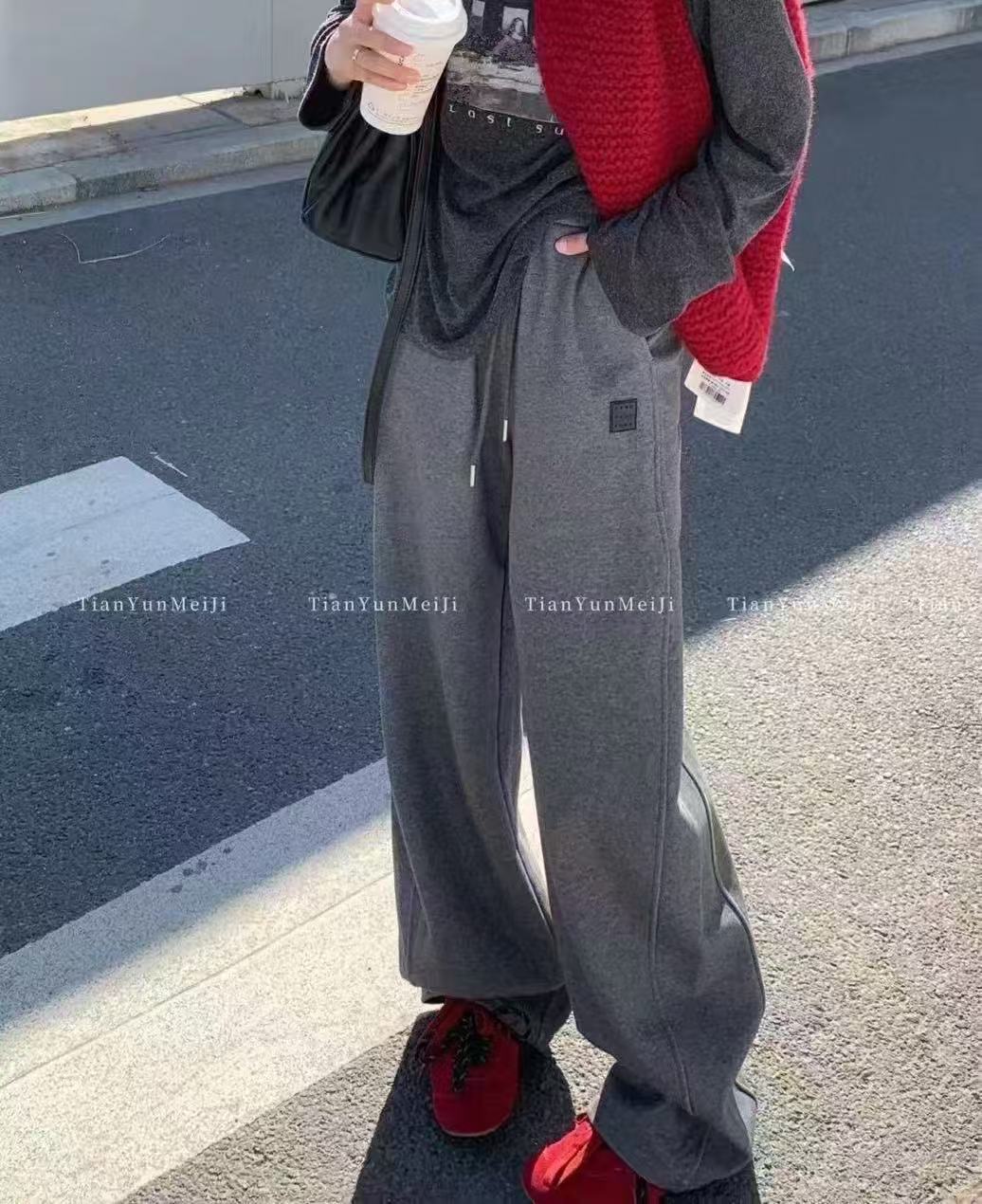 6009秋定制款立体裁片方形小标弯刀休闲裤