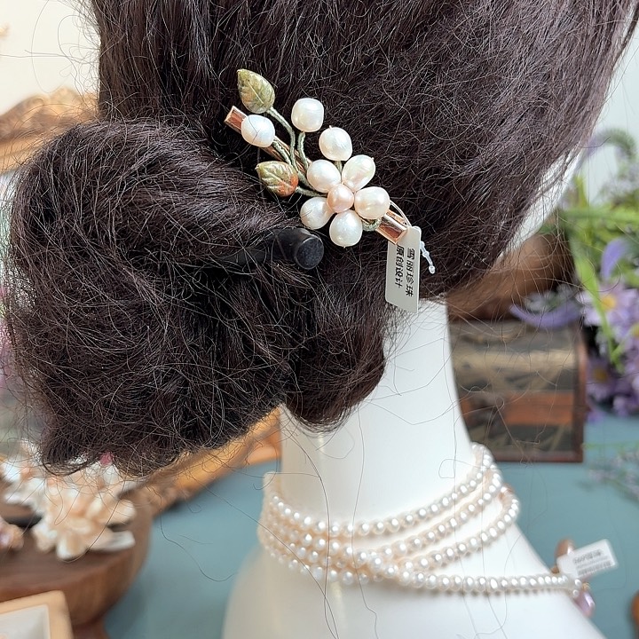 淡水珍珠发饰未镶嵌