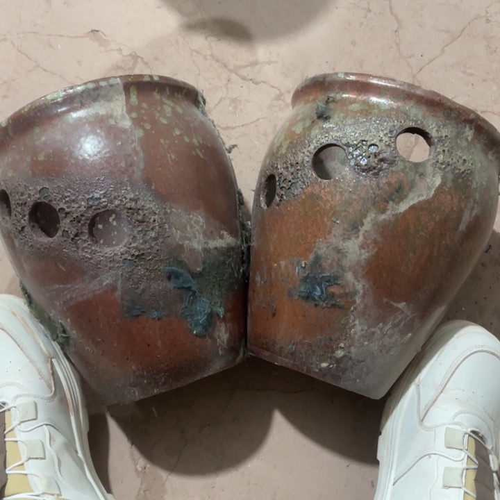 紫砂花盆口径20高度24两只