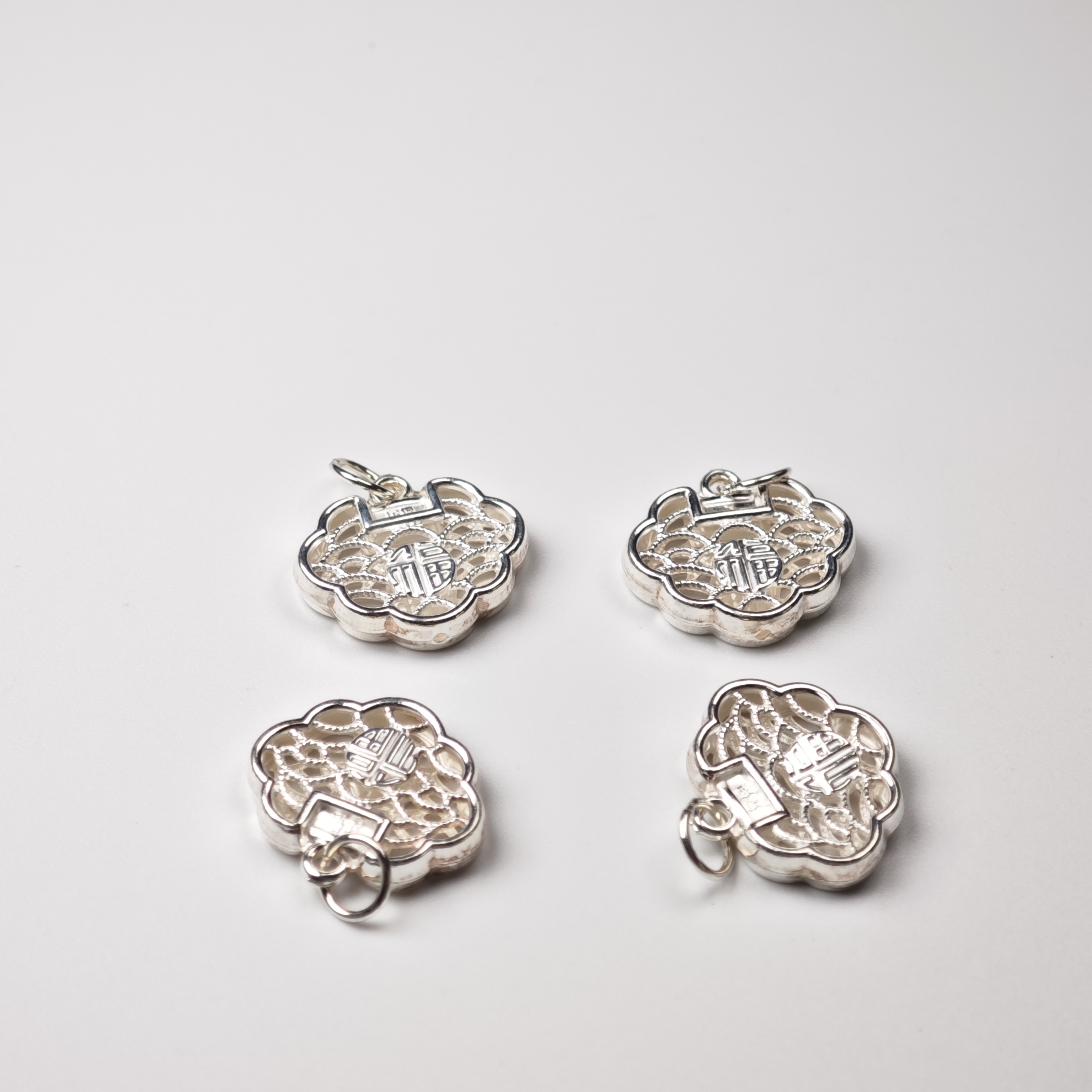 BeadsDance 吊坠925银 如意福牌吊坠15.5mm多样性发一 编号:P1009