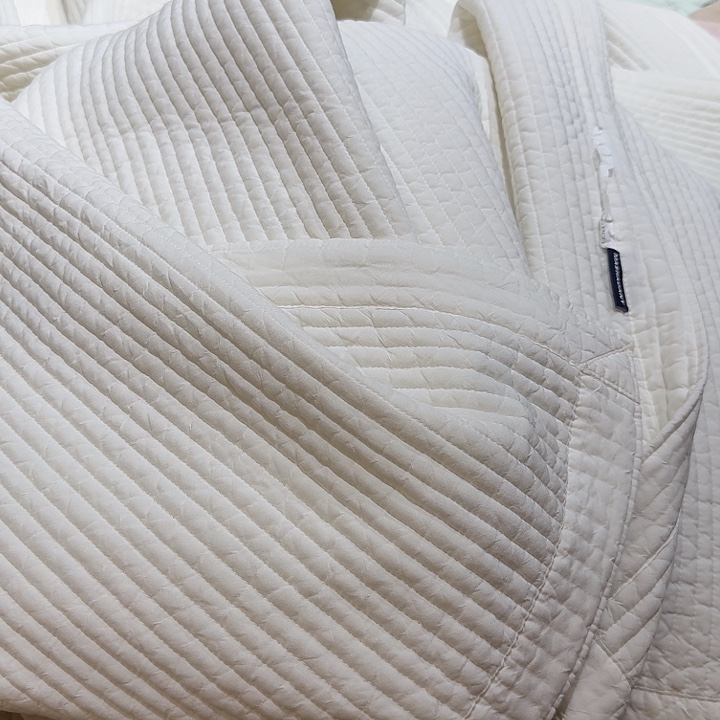 地***酷聚酯纤维白色韩国砂洗单条微瑕