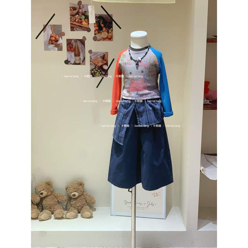 51159-51160现货【清仓 no退no还】女童卡通撞色长袖印花T恤