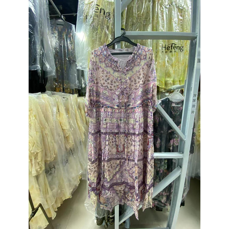 【文文原创】重磅100桑蚕丝连衣裙8E-169-23