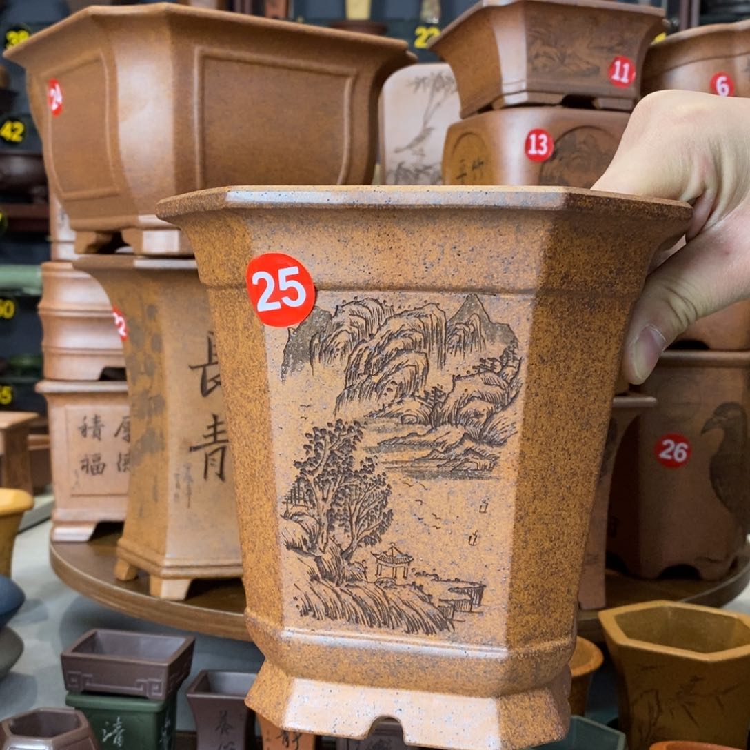 紫砂紫砂花盆盆景花盆