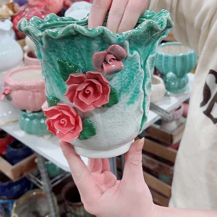 有孔，凑单福利满10元发货陶瓷多肉花盆！