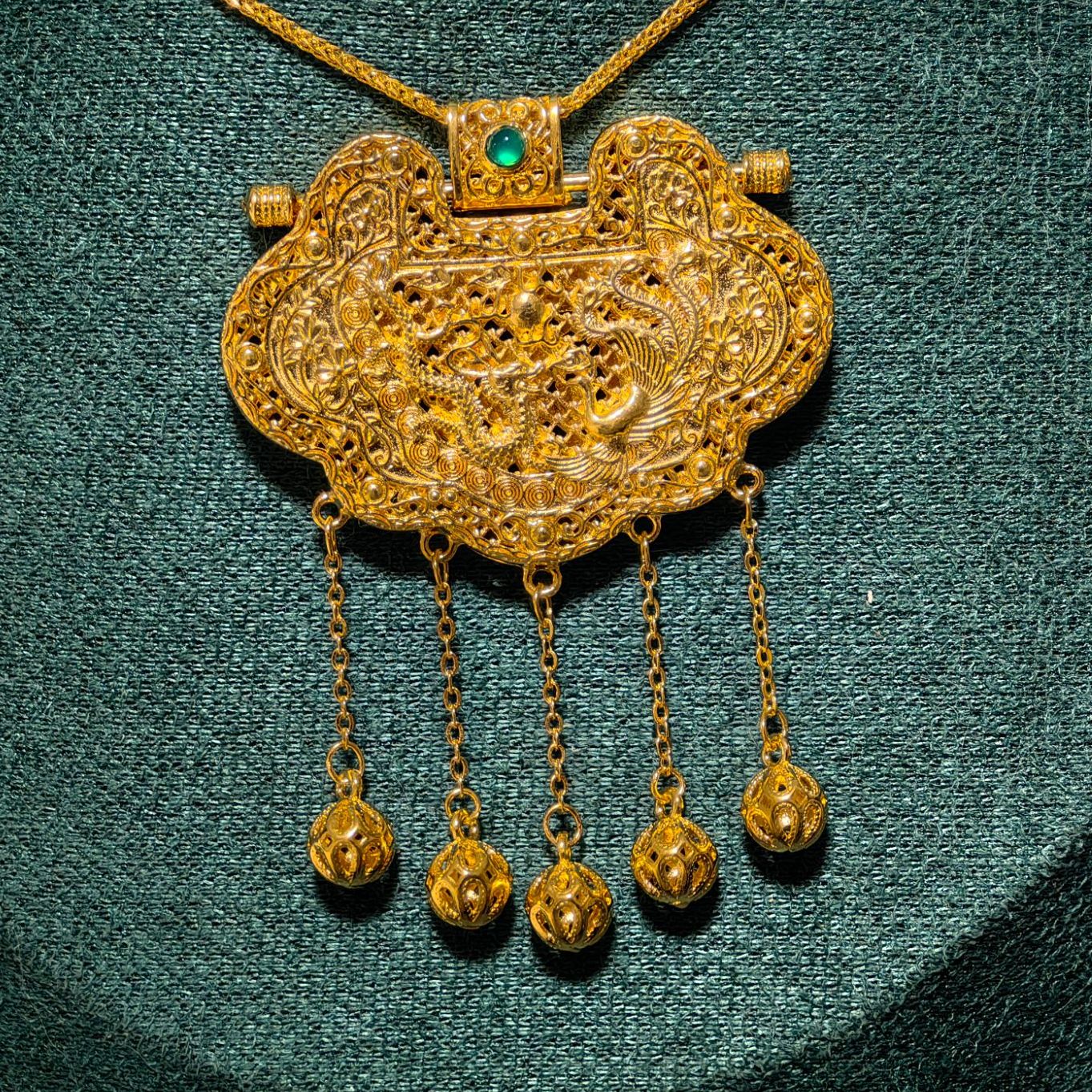 坠链均足银 天子门生流苏锁吊坠掐丝款吊坠送老婆