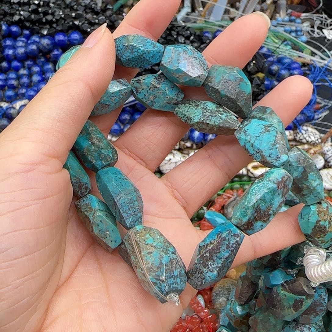 @***玛瑙/玉髓合金珠宝半成品高瓷蓝12-14mm拍三86发一条