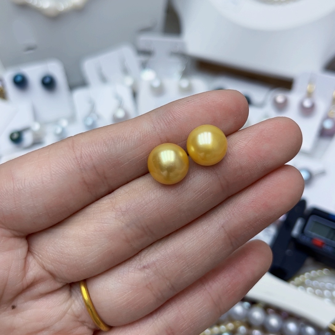 淡水珍珠耳饰银S925镶嵌