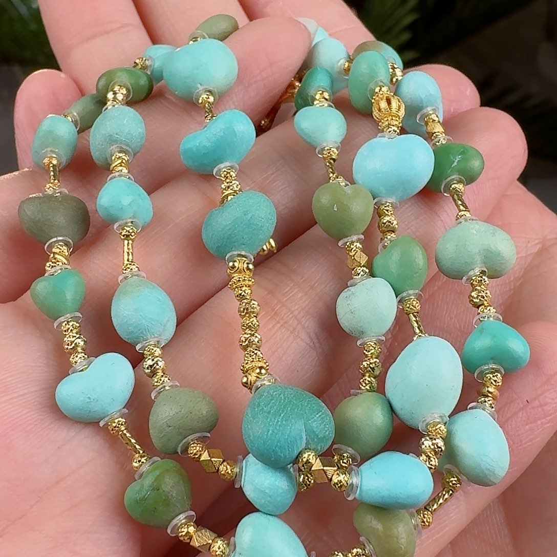 绿松石珠宝奇石18K金镶嵌