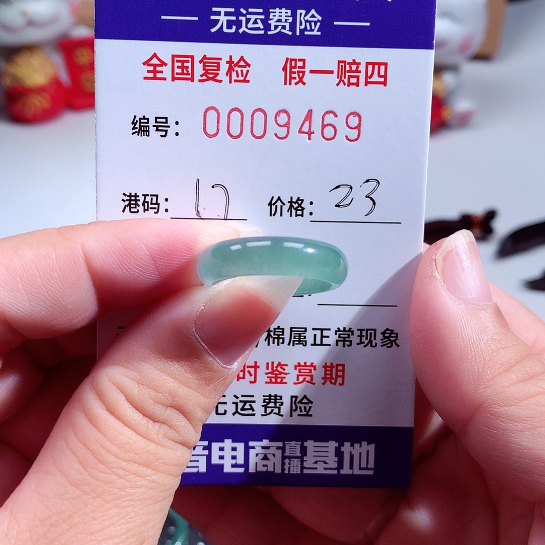 翡翠未镶嵌戒指9469