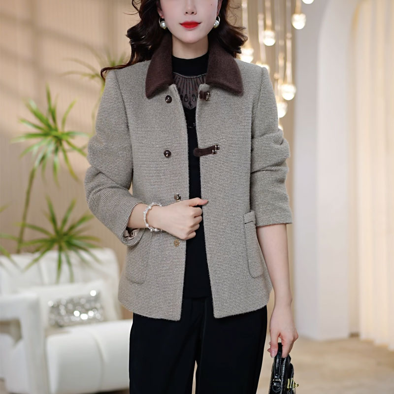 【莫瑞定制】小香风厚外套女2025年秋冬高端气质中年妈妈毛呢上衣
