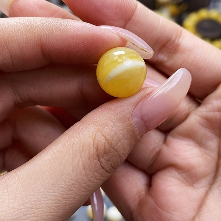 琥珀裸石未镶嵌单珠尺寸14.8mm