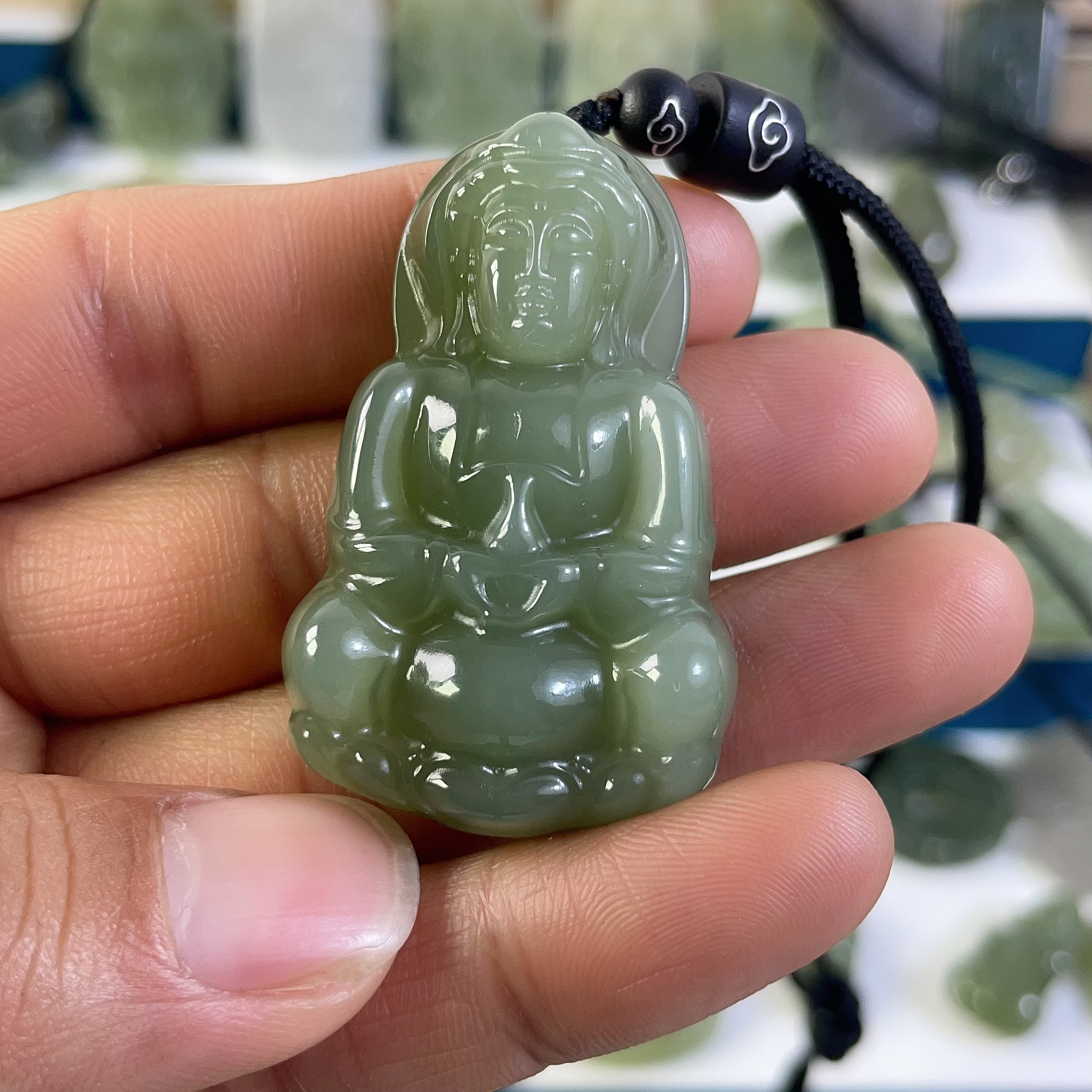 精品高货天然和田玉 观音吊坠