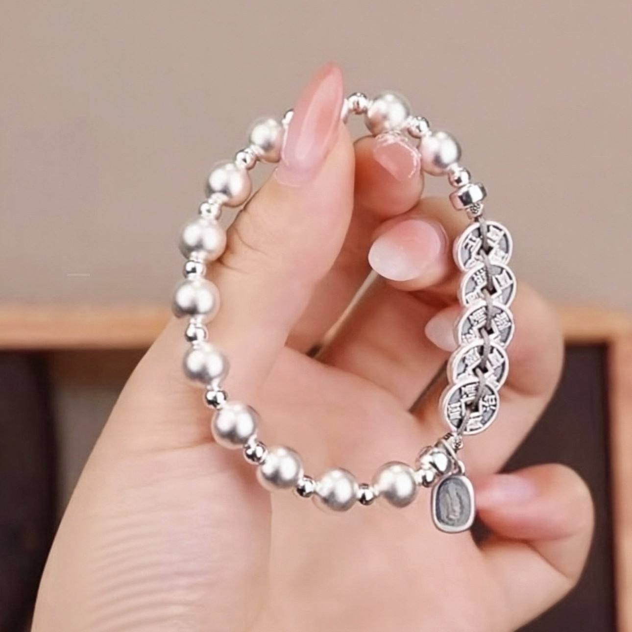 五帝钱盘缠串复古手链女