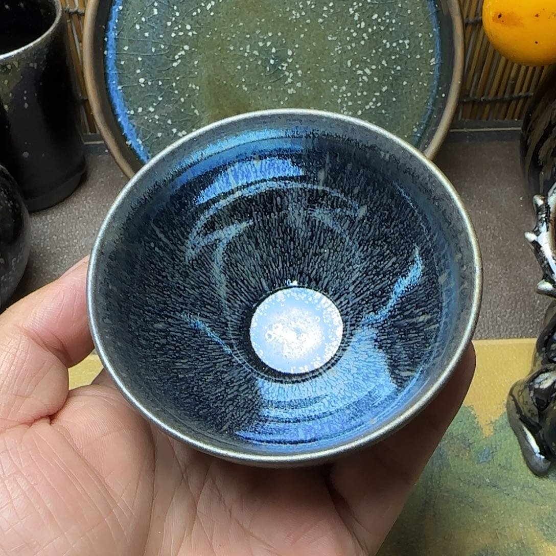 拌***飞茶盏建盏杯主人杯龙窑柴烧