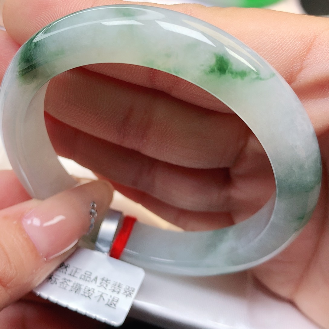 未镶嵌手镯翡翠纯天然A货翡翠老坑冰飘花220编号