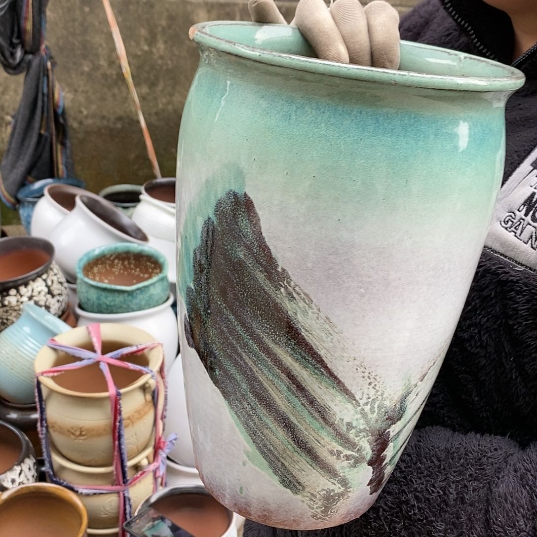 紫砂花盆瑕疵口20高31瑕疵