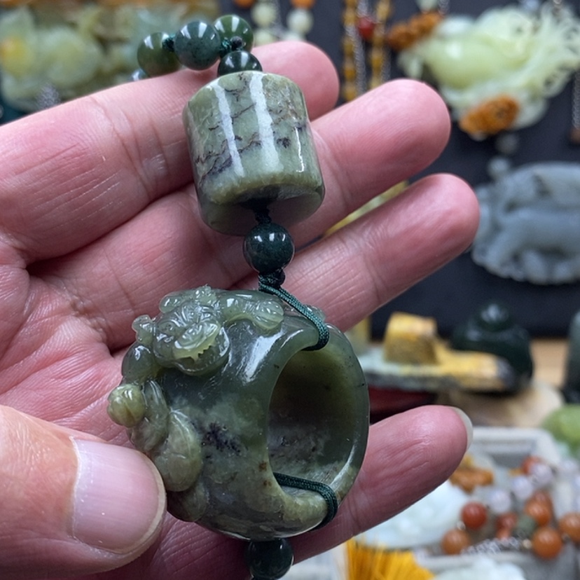 【闪购商品】岫岩河磨玉（透闪石质玉）把件扳指未镶嵌